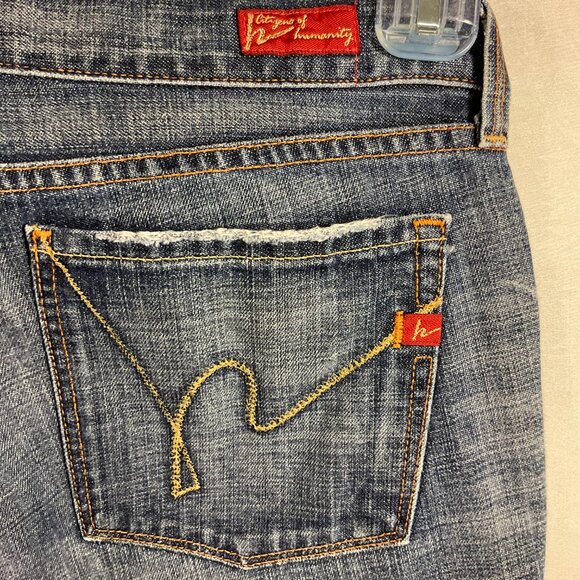 Citizens of Humanity Faye 003 Low Waist Full Leg Jeans Stretch Wide Sz 29 - Picture 9 of 9